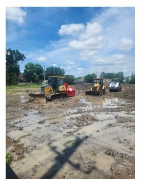 Heavy equipment clearing the newly acquired two-acre site at 15655 Blue Ridge Road, Houston, where the Al-Amin community center will be built.